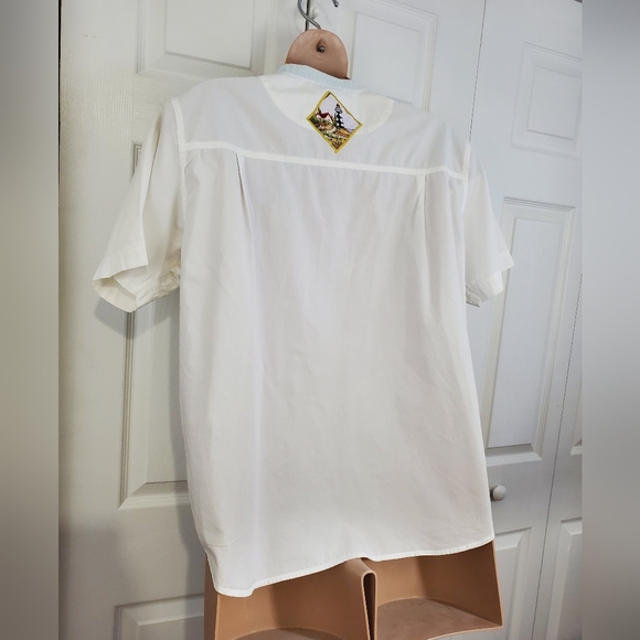 Quacker Factory Lighthouse Coast Button Down Cotton Shirt Womens 1X ~ Pre-Owned - Picture 7 of 12